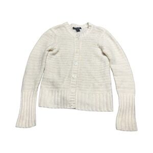 Mariele Waithe Woman's M 100% Cashmere Button Front Ivory Cardigan Sweater